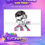 Free Posing Glasses Free Pink Bad Bunny Cartoon Free SVG - Instant Download