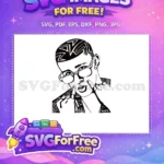 Free Pensive Bad Bunny Free Trendy Glasses Bad Bunny Cartoon Free SVG - Instant Download