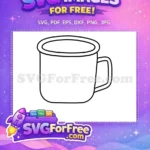 Free Simple Empty Mug Free Clean Line Art Coffee Tea Free SVG - Instant Download