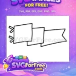 Free Blank Banner Shape Free Layered Badge Icon Line Art Free SVG - Instant Download