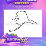 Free Alaska State Outline Free Bold Line Art Icon United States Free SVG - Instant Download