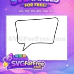 Free Black Speech Bubble Free Line Art Icon Comic Dialogue Free SVG - Instant Download