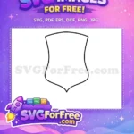 Free Simple Black Outline Free Empty Shield Shape Design Element Free SVG - Instant Download