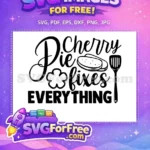 Free Cherry Pie Quote Free Baking Utensil Baker Quotes Free SVG - Instant Download
