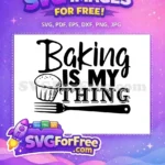 Free Cupcake Sprinkle Free Black Fork Baking Is My Thing Free SVG - Instant Download