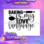 Free Baking Love Quote Free Rolling Pin Whisk Baker Quotes Free SVG - Instant Download