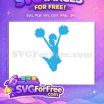 Free Blue Cheerleader Free Pom-Pom Jump Ballet Pack Free SVG - Instant Download