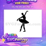 Free Graceful Ballerina Free Elegant Tutu Dance Silhouette Free SVG - Instant Download