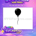 Free Black Balloon Silhouette Free Simple Party Outline Celebration Decor Free SVG - Instant Download