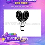 Free Black Heart Free Love Balloon Valentine Craft Free SVG - Instant Download