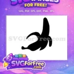 Free Peeled Black Banana Free Fruit Silhouette Simple Banana Art Free SVG - Instant Download