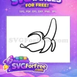 Free Peeled Banana Outline Free Simple Fruit Design Banana SVG Free SVG - Instant Download