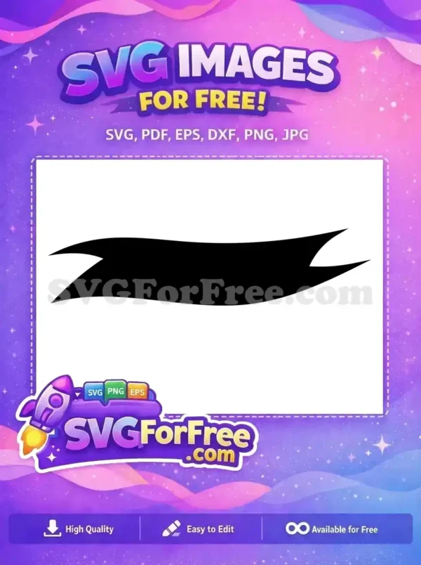 A captivating free design featuring a flowing black wavy banner, ideal for titles, labels, or decorative elements in any project.