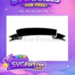 Free Black Curved Free Waving Banner Ribbon Graphic Free SVG - Instant Download