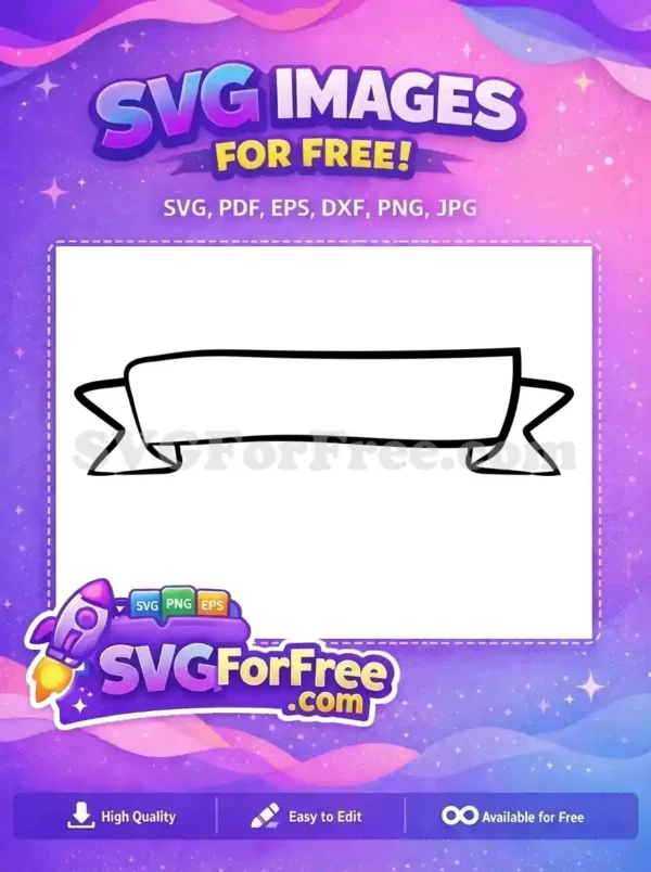 A free classic black outline banner SVG. This versatile free design is ideal for headlines, labels, and creative projects.