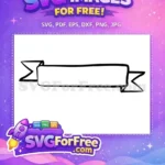 Free Hand Drawn Blank Free Wavy Ribbon Banner Design Free SVG - Instant Download