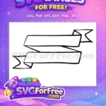 Free Empty Black Outline Free Simple Vector Banner Ribbon Free SVG - Instant Download