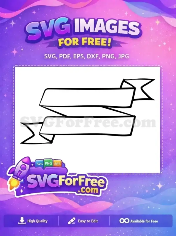 A charming free hand-drawn double banner SVG, perfect for labels or titles, offering a unique artistic flair.