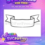 Free Blank Black Outline Free Empty Scroll Shape Banner Ribbon Free SVG - Instant Download