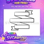 Free Blank Wavy Ribbon Free Simple Outline Banner Design Template Free SVG - Instant Download