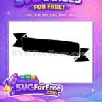 Free Curved Black Ribbon Free Blank Scroll Banner Ribbon Free SVG - Instant Download