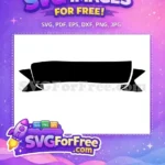 Free Blank Black Banner Free Curved Ribbon Banner Ribbon Free SVG - Instant Download