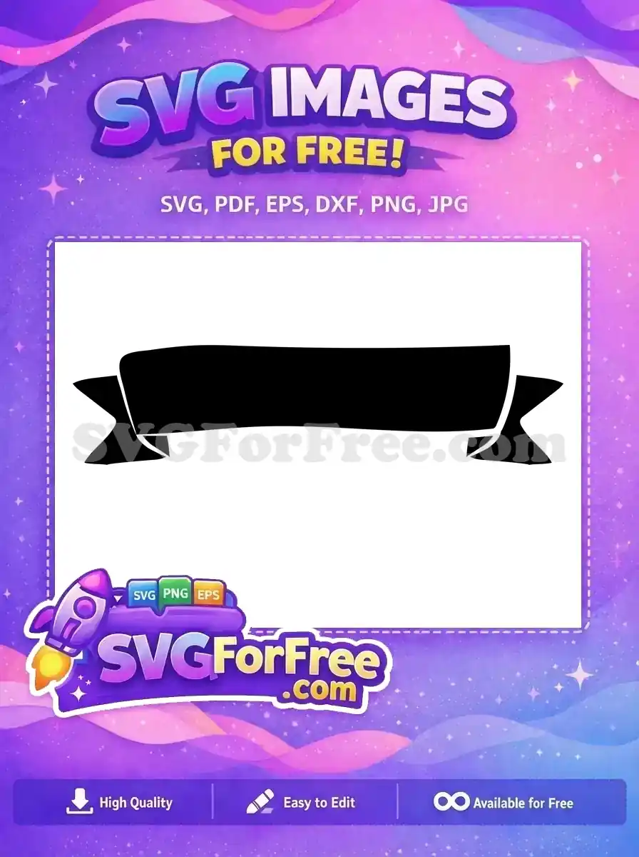 A classic black, wavy banner with folded ends, a free design ready for your text or logo. This free SVG offers timeless appeal.