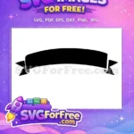 Free Elegant Black Free Curved Silhouette Decorative Banner Ribbon Free SVG - Instant Download