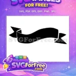 Free Elegant Wavy Black Free Vintage Empty Scroll Banner Ribbon Free SVG - Instant Download