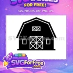 Free Black Barn Free White Outline Farmhouse Free SVG - Instant Download