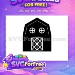 Free Black Barn Silhouette Free White Windows Farmhouse Free SVG - Instant Download