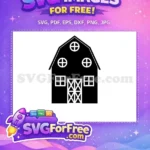 Free Black Barn Free X Door Farmhouse Silhouette Free SVG - Instant Download