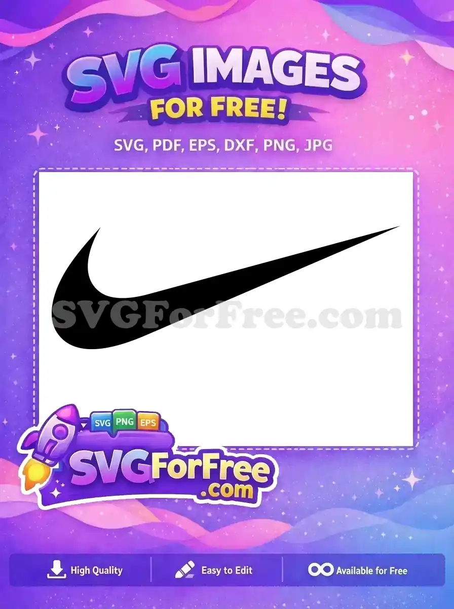 A crisp, free black Nike swoosh logo, a globally recognized symbol of athletic excellence and style. Download now!