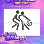 Free Dynamic Dribbling Action Free Defensive Stance Kobe Bryant Basketball Free SVG - Instant Download