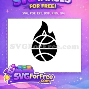A free abstract black and white SVG of a globe engulfed by a flame with a central triangle, symbolizing global energy. This free design is ready for immediate use.
