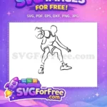 Free Basketball Dribbling Outline Free Dynamic Player Action Kobe Bryant Basketball Free SVG - Instant Download