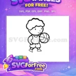 Free Happy Boy Free Basketball Outline Kobe Bryant Free SVG - Instant Download