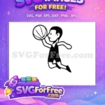 Free Happy Dunking Player Free Black Basketball Uniform Kobe Bryant Free SVG - Instant Download