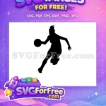 Free Female Dribbling Action Free Black Silhouette Kobe Bryant Basketball Free SVG - Instant Download