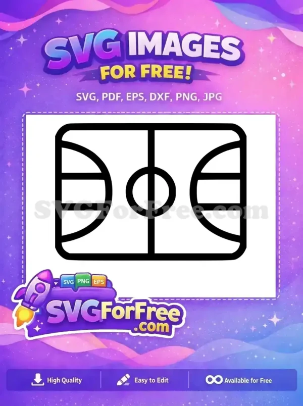 A clean, free sports court icon, perfect for game interfaces, athletic apps, or educational projects. Get this free vector!