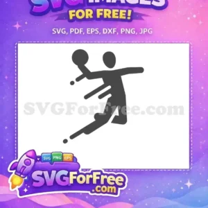 Dynamic free handball player icon, mid-throw. Perfect for sports graphics, websites, and print projects. Get this free design now!
