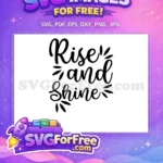 Free Rise and Shine Black Script Free Sparkle Design Bathroom Quotes Free SVG - Instant Download