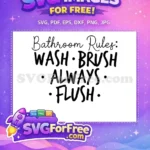 Free Black Rules Free Wash Flush Bathroom Quotes Free SVG - Instant Download
