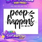 Free Poop Free Heart Arrow Bathroom Quotes Free SVG - Instant Download
