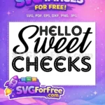 Free Hello Sweet Free Dotted Script Bathroom Quotes Free SVG - Instant Download