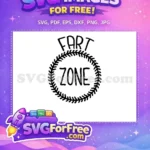 Free Funny Fart Zone Free Bathroom Humor Quote Black White Design Free SVG - Instant Download