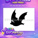 Free Black Flying Silhouette Free Creepy Night Design Halloween Decor Free SVG - Instant Download