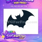 Free Dark Blue Flying Free Spooky Night Bat Free SVG - Instant Download