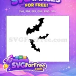 Free Black Flying Bats Free Spooky Halloween Design Night Sky Free SVG - Instant Download