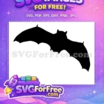 Free Black Flying Bat Free Spooky Halloween Silhouette Free SVG - Instant Download